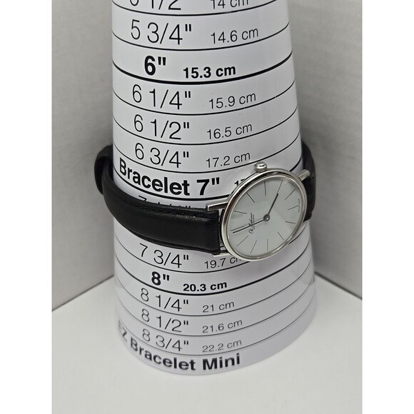 Ole Mathiesen Copenhagen Swiss Made Quartz Dress Watch Black Leather New Battery - Picture 6 of 11